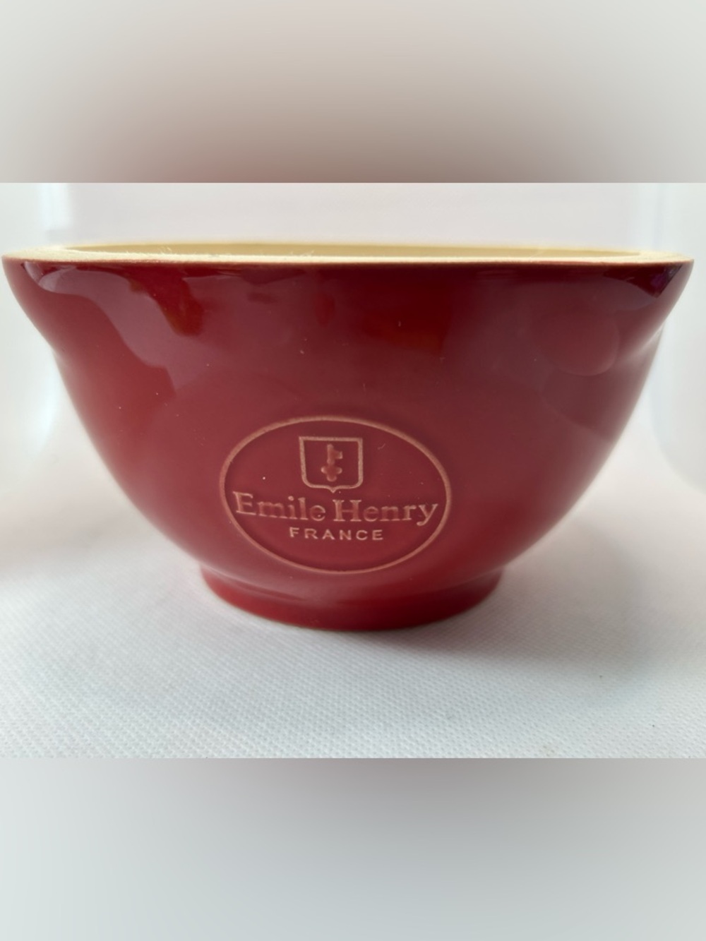Emile Henry Mortar (Only) Made in France Cherry Red Ceramic Bowl